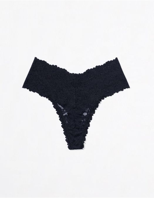 Tanga Hilo con Encaje Floral Rosey Show Off de Aerie