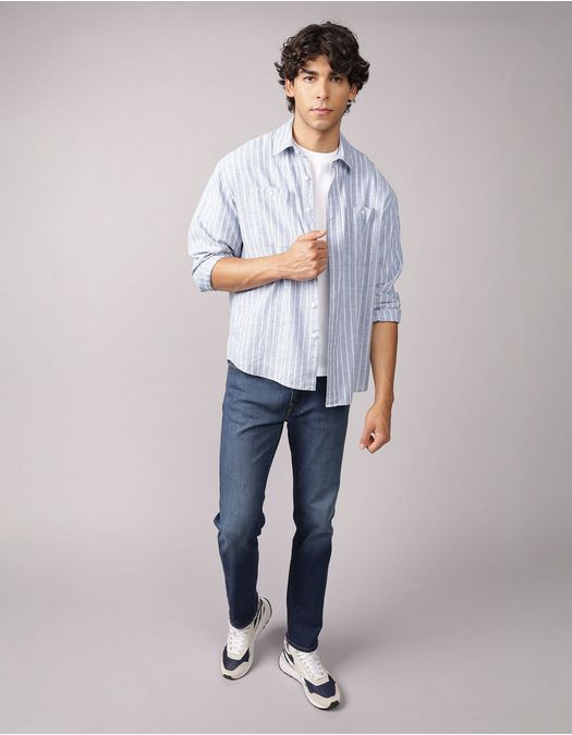 Camisa abotonada relajada de lino mezclado Ae Everyday